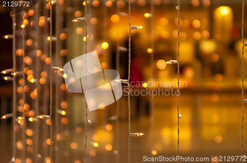 Image of christmas lights rain decoration