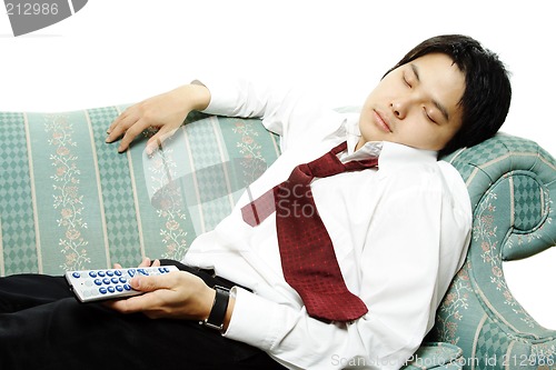 Image of Sleeping businessman