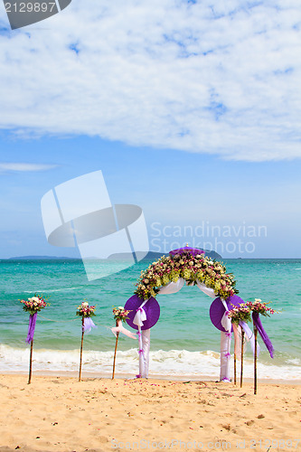 Image of Flower decoration at the beach wedding