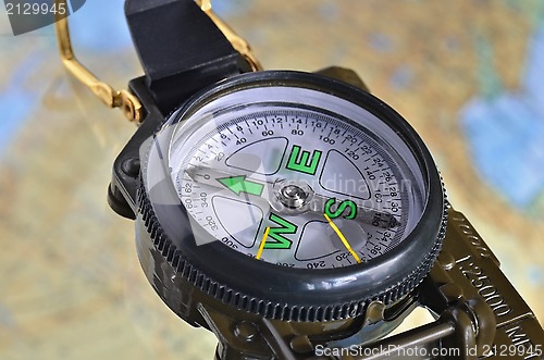 Image of Compass over map