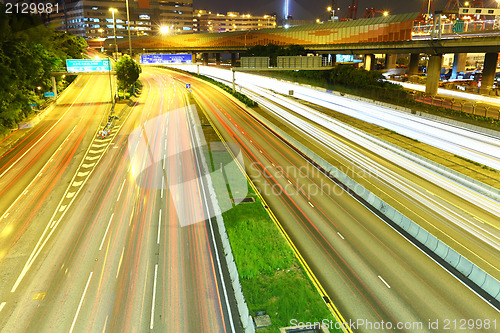 Image of traffic light trails at night 