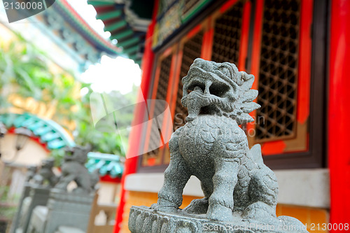 Image of Chinese lion statue close up 