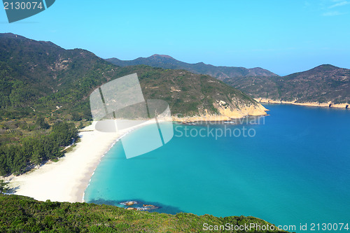 Image of beach with blue sky and sea