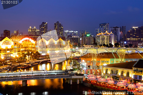 Image of Singapore city skyline at night