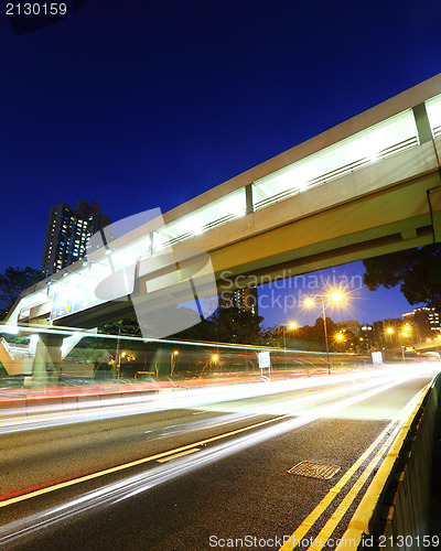 Image of Traffic Light Trail on a Highway 