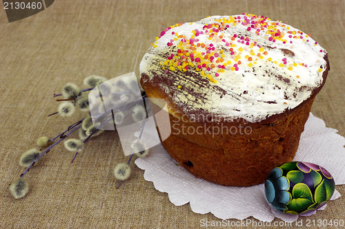 Image of Celebratory sweet cake and egg