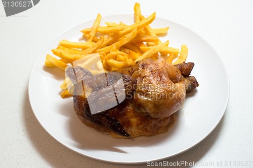 Image of Chicken roasted with fries