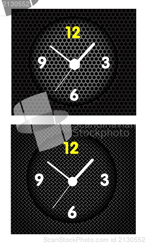 Image of Abstract metal background with modern clock