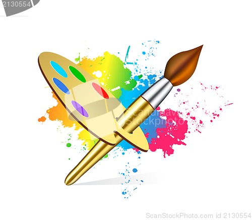 Image of Vector brush on color background