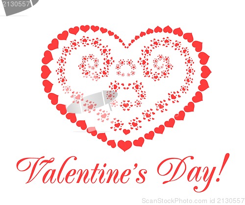Image of Valentine's day vector background with hearts