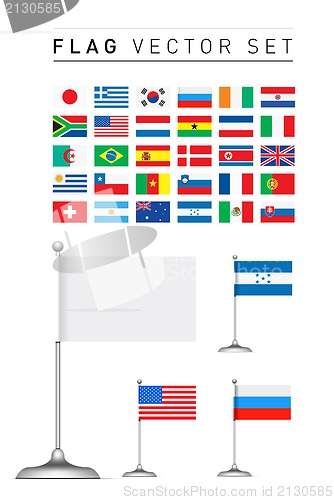 Image of Flag set on white background