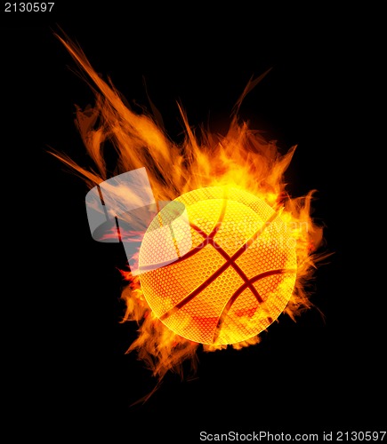 Image of Basketball Ball on Fire