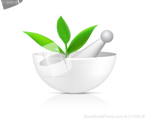 Image of Mortar with herbs