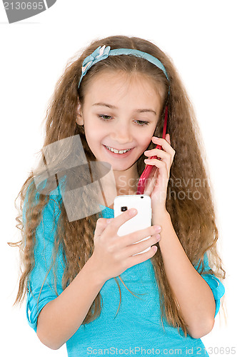 Image of The girl with mobile phone