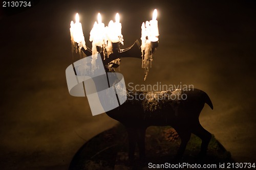 Image of Candles and deer decoration