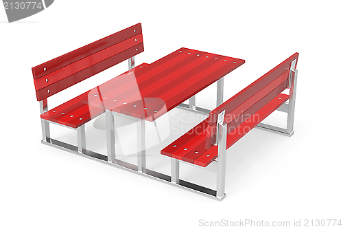 Image of Benches and table