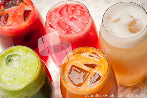 Image of selection of fruits long drinks