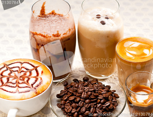 Image of selection of different coffee type