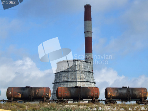 Image of Industrial factory and freight train