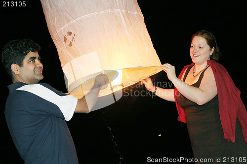 Image of Happy couple wish for good luck