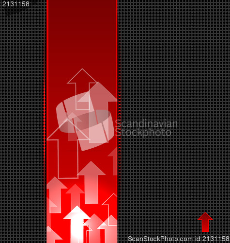 Image of abstract red background with transparent arrows label