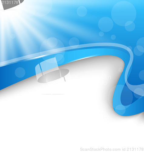 Image of Abstract wavy background with blue rays