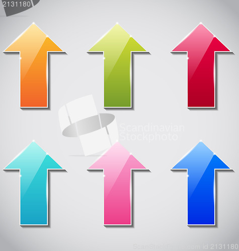 Image of Set colorful arrow, advertise sticker
