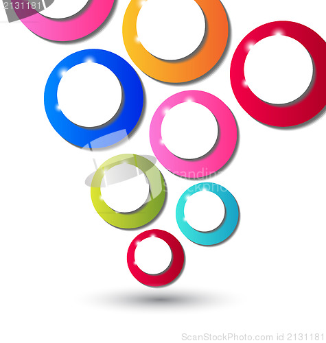 Image of Abstract background with set of multicolor circle