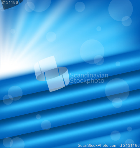 Image of Abstract background with blue rays