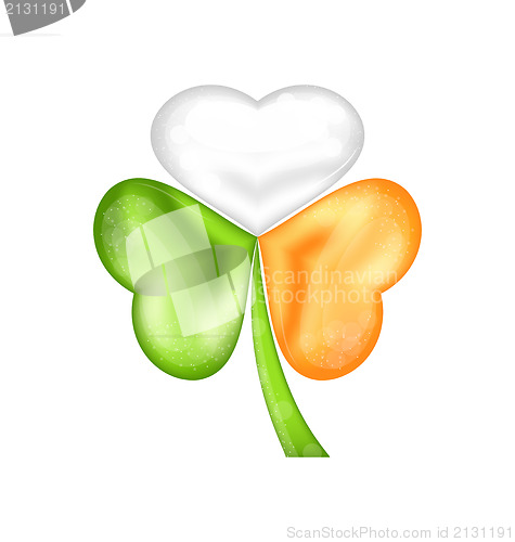 Image of Shamrock in Irish flag color for saint patrick day