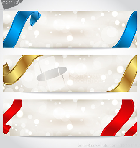 Image of Collection of gift cards with ribbons 