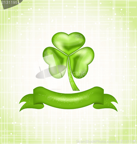 Image of Shamrock with ribbon for Saint Patrick day