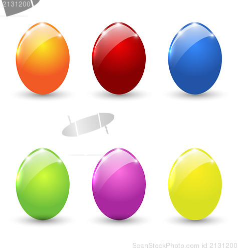 Image of Easter set colorful eggs isolated 