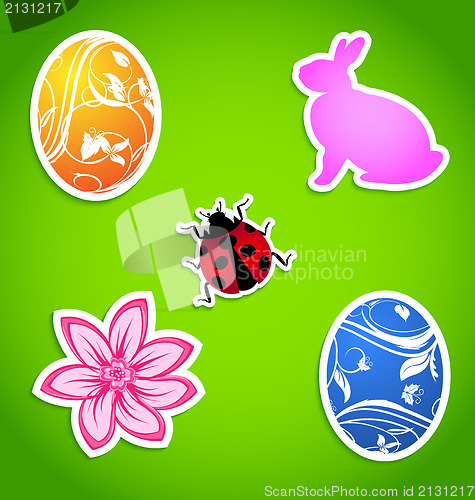 Image of Set of Easter colorful elements