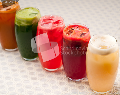 Image of selection of fruits long drinks