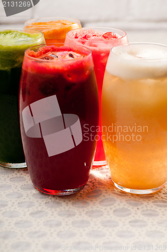 Image of selection of fruits long drinks