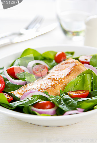 Image of Salmon with Spinach salad