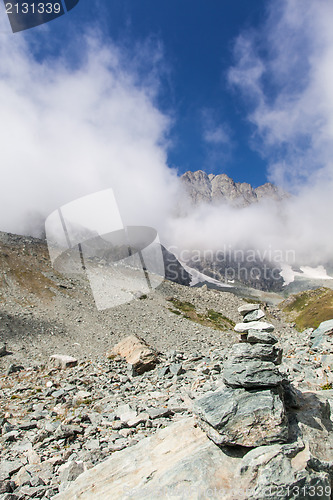 Image of Path sign on Italian Alps