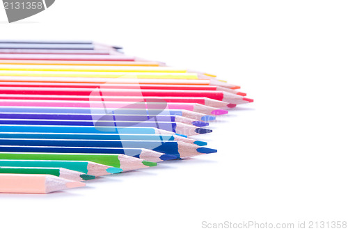 Image of Multicolored pencils in row