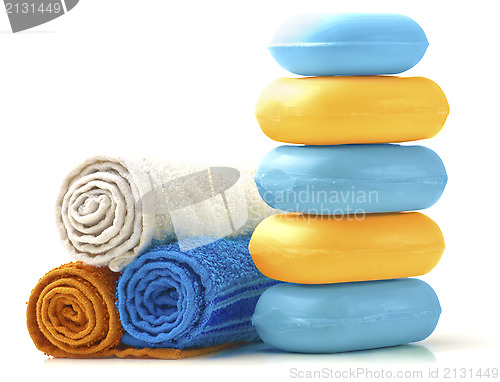 Image of Towels and Soap.