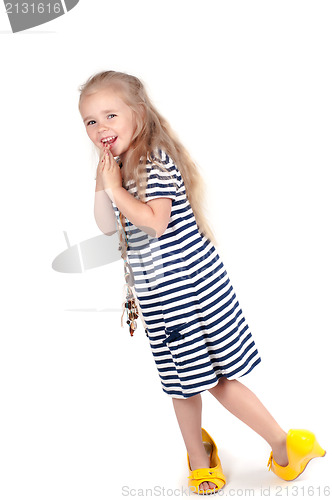 Image of Little cute girl in studio