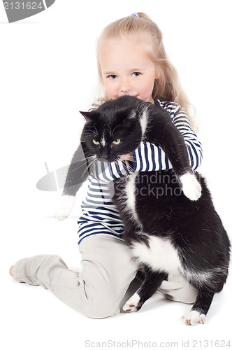 Image of Little cute girl in studio