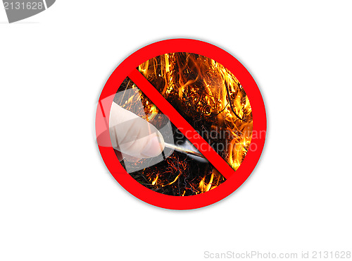 Image of Sign forbidding to make fire