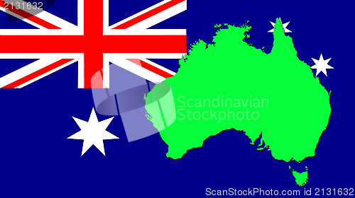 Image of the map on the flag of Australia