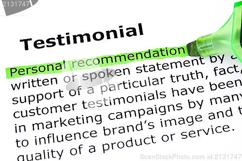 Image of Testimonial Definition