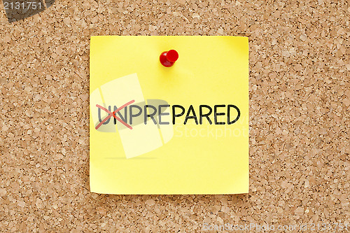 Image of Prepared Not Unprepared Sticky Note