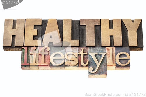 Image of healthy lifestyle in wood type