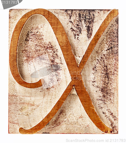 Image of ornamental letter X in wood type