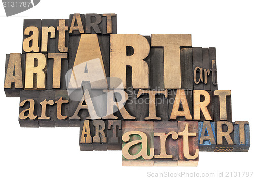 Image of art word abstract in wood type