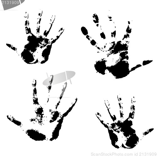 Image of Hand print, skin texture pattern, vector illustration.